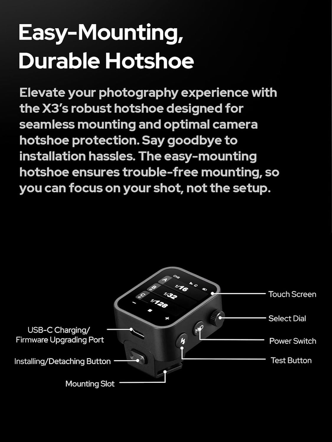 Godox X3S X3 S X3-S TTL Wireless Flash Trigger for Sony Camera, OLED Touchscreen Flash Transmitter,Built-in Lithium Battery Support Quick Charge(Godox Xpro-S/XProII-S Upgrade Version) - PuriLite