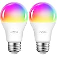 LVWIT Smart Light Bulbs Alexa, A19 60W Equivalent, E26 Smart LED, Work with Google Assistant, Smart Life App, Tuya App, RGB Color Changing Bulb (8.5W), No Hub Required, 4-Pack - PuriLite