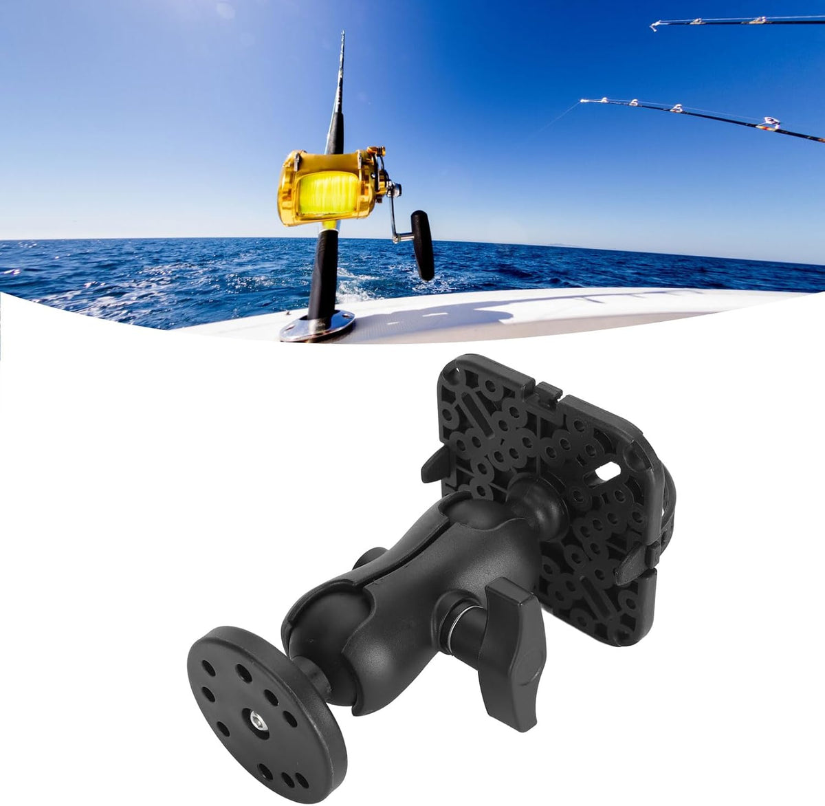 Fockety Fish Finder Mount Base, 360° Rotating Holder for Removable Adjustable Boat Fish Finder Electronic Mount, Stable Bracket for Canoe Kayak - PuriLite