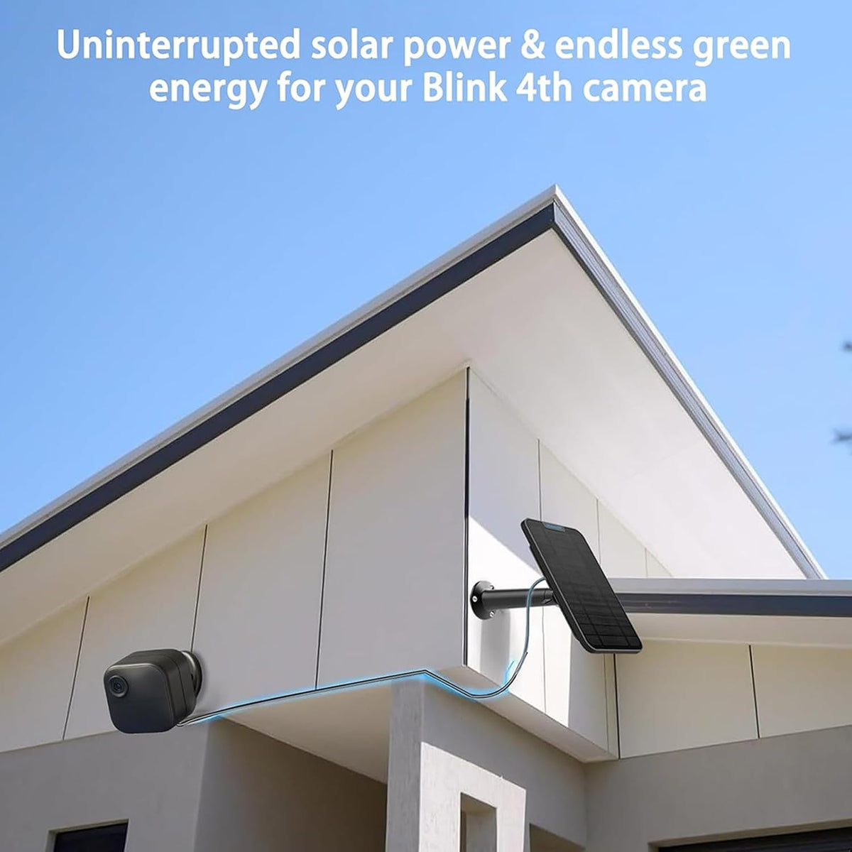 Solar Panel for Blink Camera Outdoor, Outdoor Security Camera Solar Panel Compatible with Blink Outdoor 4(4th Gen) with 13,1ft Calbe, Adjustable Mount (Camera Not Included) - PuriLite