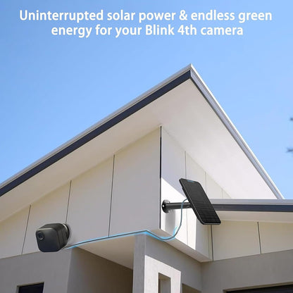 Solar Panel for Blink Camera Outdoor, Outdoor Security Camera Solar Panel Compatible with Blink Outdoor 4(4th Gen) with 13,1ft Calbe, Adjustable Mount (Camera Not Included) - PuriLite