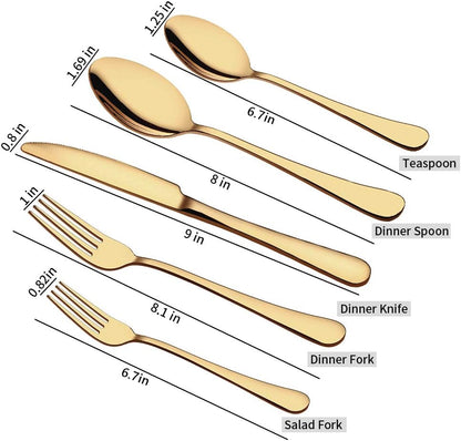 Purilite Select 20-Piece Gold Flatware Set - PuriLite