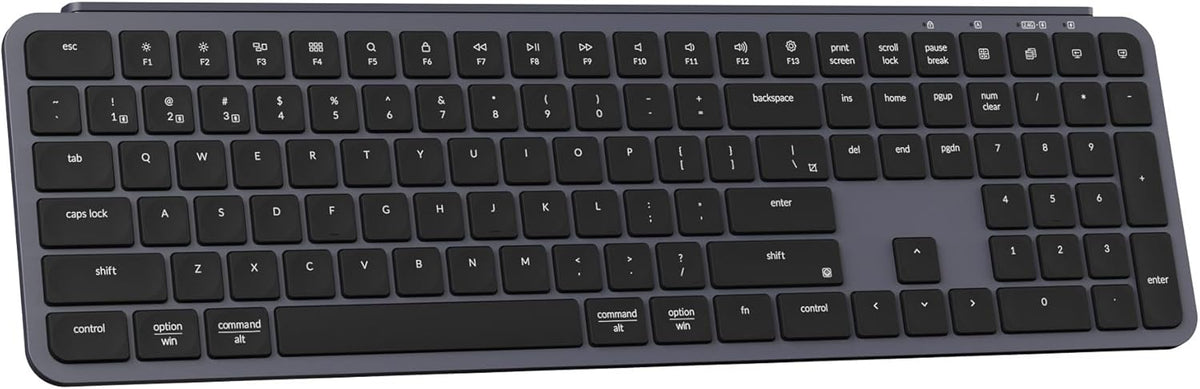 Keychron B6 Pro Quiet Key Full Size Ultra-Slim Wireless Keyboard, ZMK Programmable Bluetooth 5.1/2.4 GHz/Wired with Ultra-Long Battery Life Low Profile for Mac Win Linux System - Space Gray - PuriLite