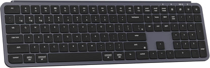 Keychron B6 Pro Quiet Key Full Size Ultra-Slim Wireless Keyboard, ZMK Programmable Bluetooth 5.1/2.4 GHz/Wired with Ultra-Long Battery Life Low Profile for Mac Win Linux System - Space Gray - PuriLite