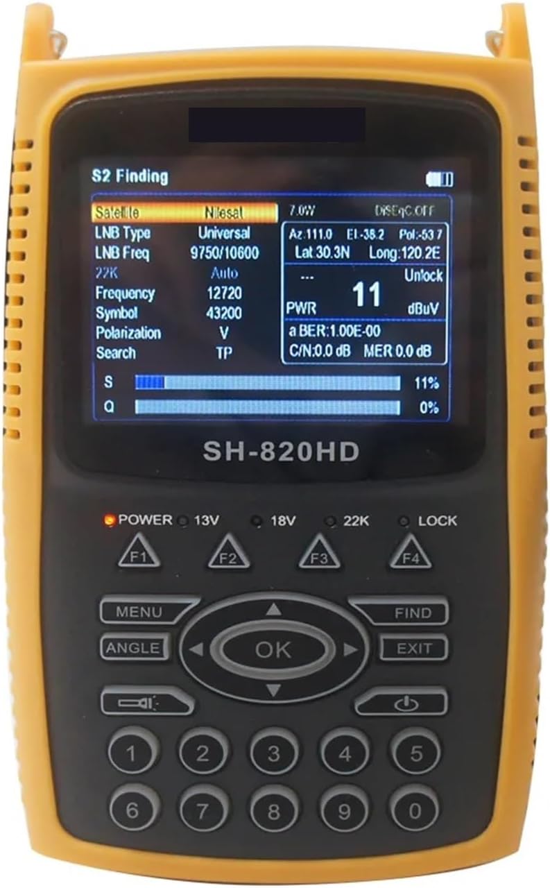 SH-820HD 3.5inch Combo Satfinder Satellite Finder Meter H.265 HEVC DVB-S/S2/T/T2/C/CCTV HD Digital Signal Finder Meter(S2) - PuriLite