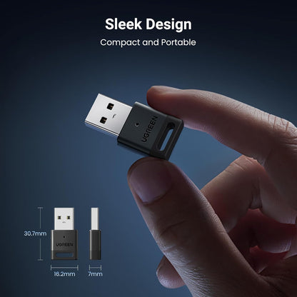 UGREEN Bluetooth 5.3 Adapter USB Bluetooth Dongle for PC Plug and Play for Windows 11 10 8.1 for Wireless Keyboard Mouse Headphone Speaker - PuriLite