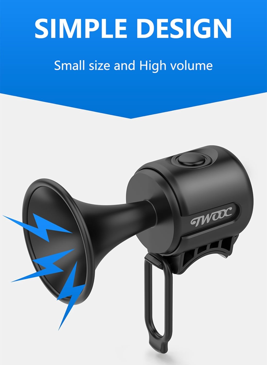 Electric Bicycle Horn with USB Port, Red and Black, Portable Bike Accessory - PuriLite