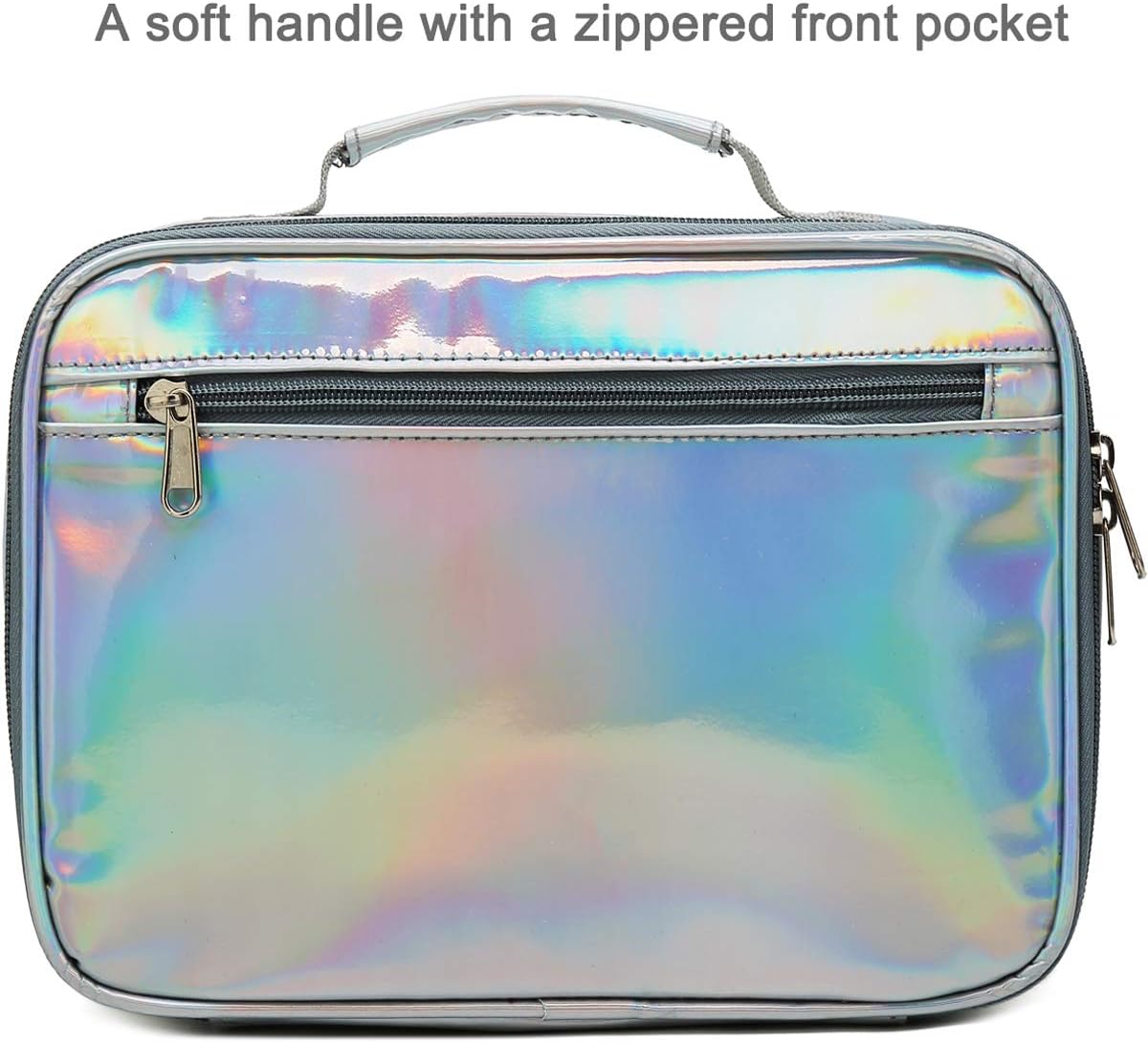 FlowFly Kids Lunch Box Insulated Soft Bag Mini Cooler Back to School Thermal Meal Tote Kit for Girls, Boys, Black - PuriLite
