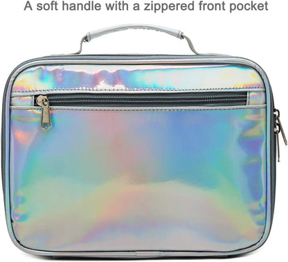 FlowFly Kids Lunch Box Insulated Soft Bag Mini Cooler Back to School Thermal Meal Tote Kit for Girls, Boys, Black - PuriLite