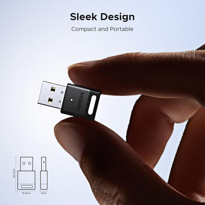 UGREEN Bluetooth 5.4 Adapter for PC, USB Bluetooth Dongle for Windows 11 10 8.1, Plug and Play, Mini-Sized, 5-Devices Connect for Wireless Keyboard Mouse Headphone Speaker - PuriLite
