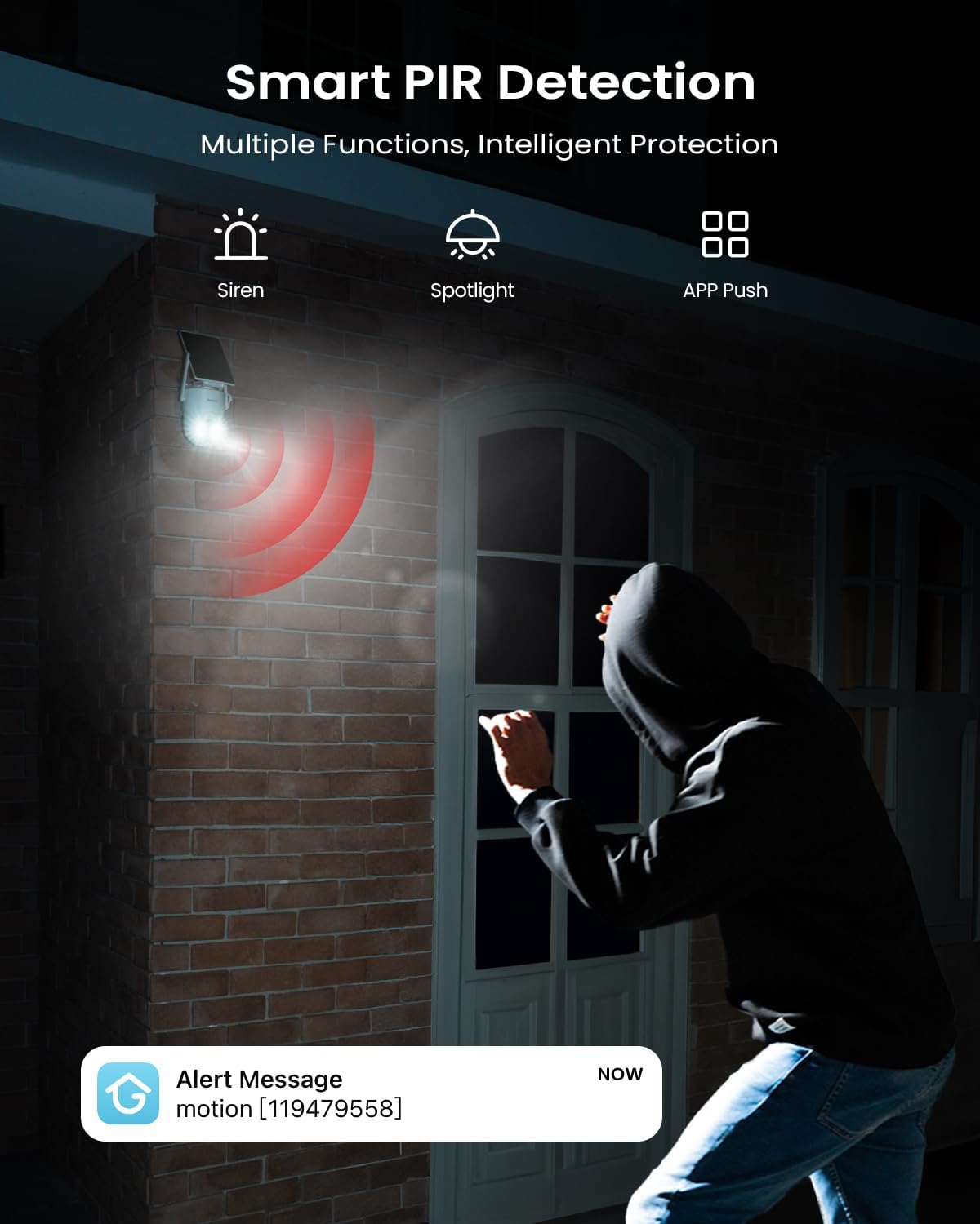ieGeek 2K Security Cameras Wireless Outdoor, with Adjustable&Removable Solar Panel, 360°PTZ, Color Night Vision, 2.4G WiFi Camera Surveillance Exterieur, Smart Motion Sensor, Light&Siren,Work w/Alexa - PuriLite