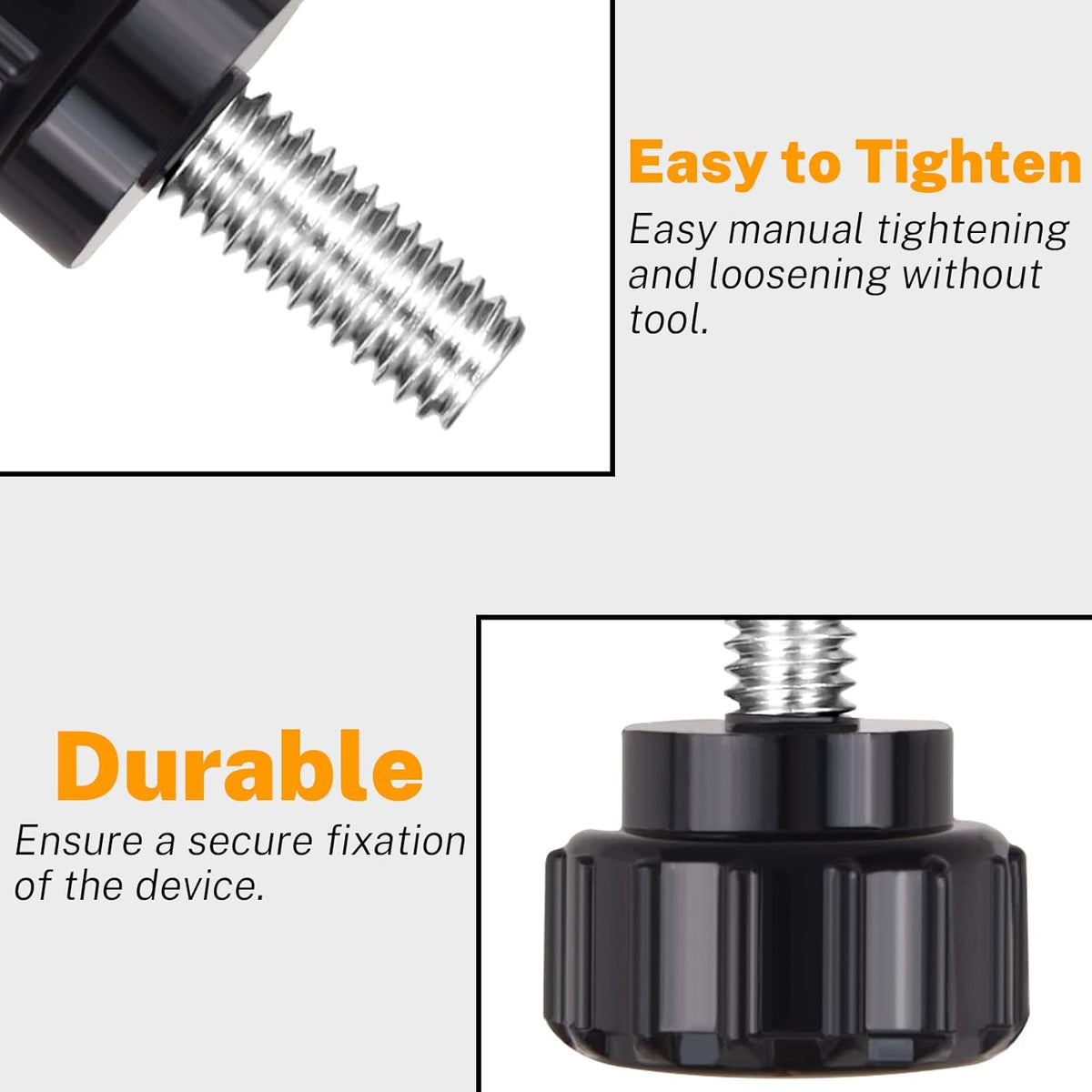 12 Pcs M4 x 10mm Threaded Knurled Thumbscrew, Carbon Steel Clamping Knobs Grip Thumb Screw Mounting Thumb Screw - PuriLite