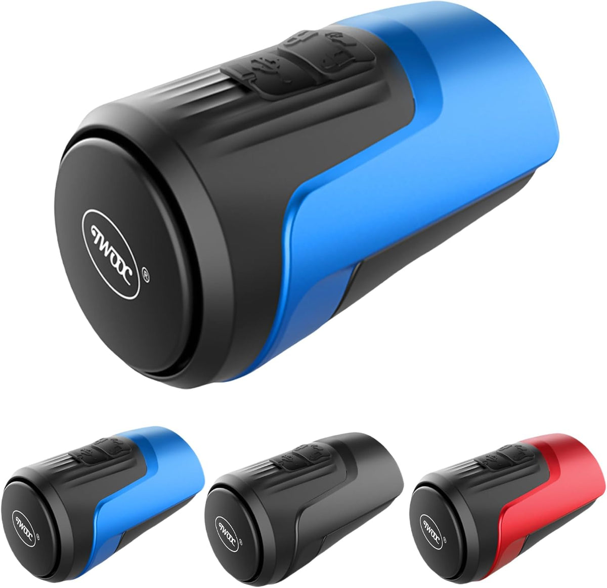 Electric Bike Horn with Control Buttons, Black, Waterproof Design - PuriLite