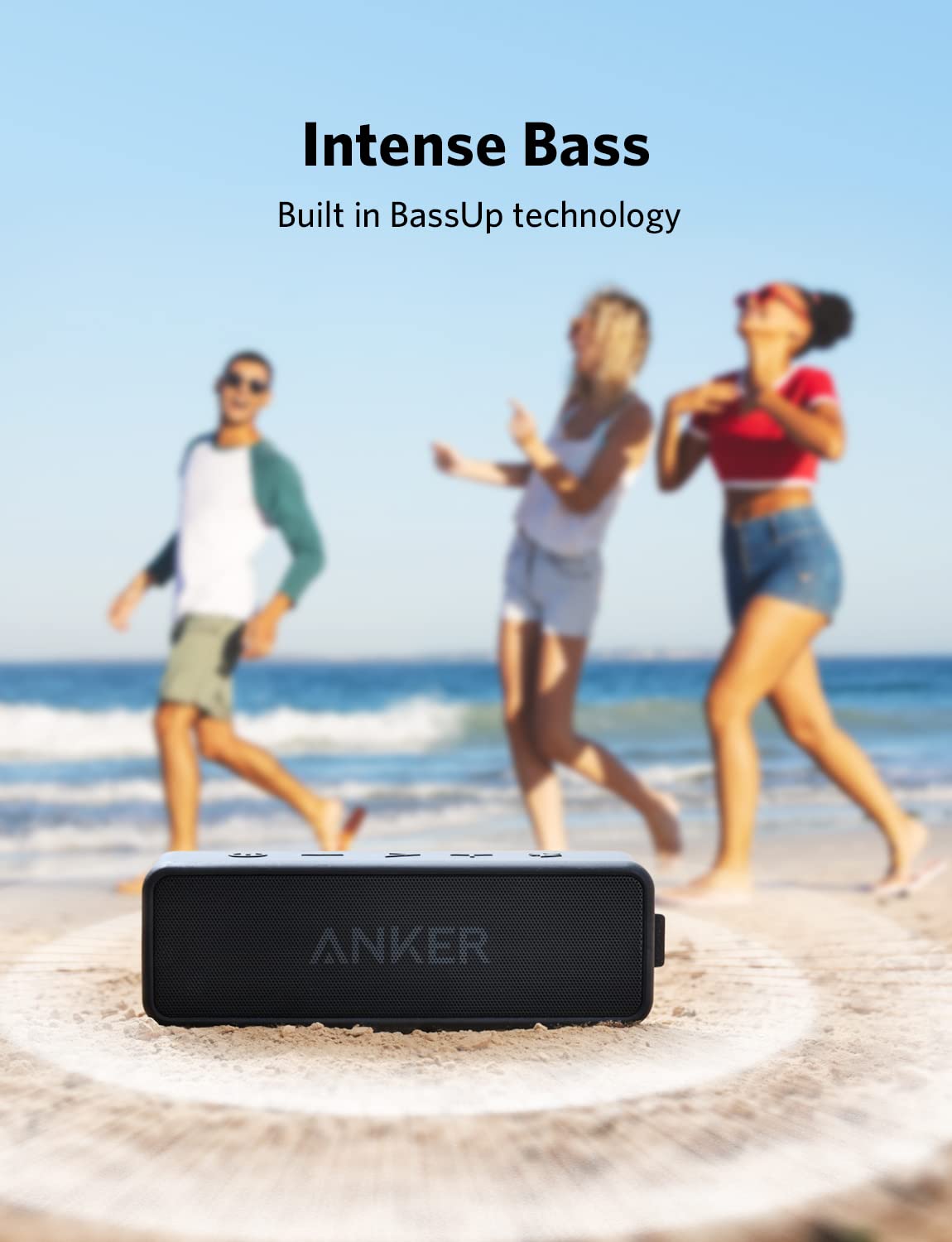Anker SoundCore 2 Portable Bluetooth Speaker with Better Bass, 24-Hour Playtime, 66ft Bluetooth Range, IPX7 Water Resistance & Built-in Mic, Dual-Driver Wireless Speaker (Red) - PuriLite