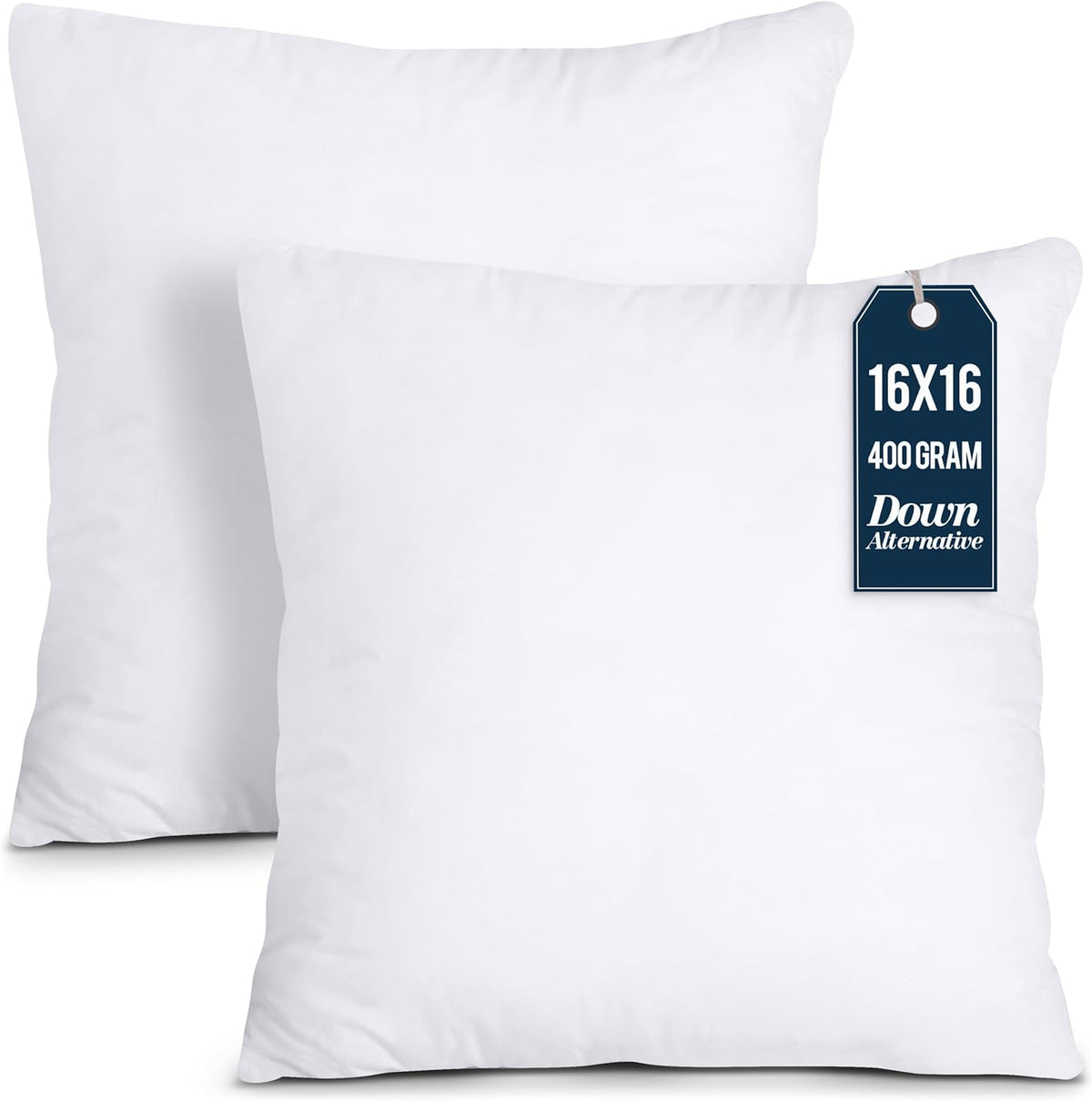 Utopia Bedding Throw Pillows Insert (Pack of 2, White) - 20 x 20 Inches Bed and Couch Pillows - Indoor Decorative Pillow - PuriLite