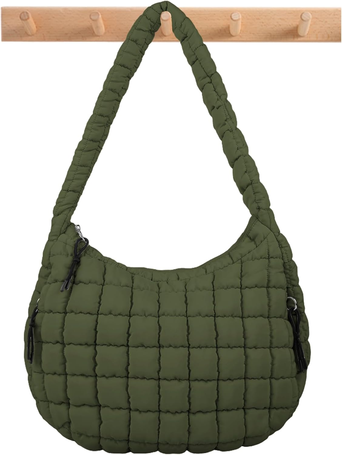 Quilted Puffer Tote Bag Large Crossbody Shoulder Bag with Zipper, Nylon Hobo Oversized Handbag - PuriLite