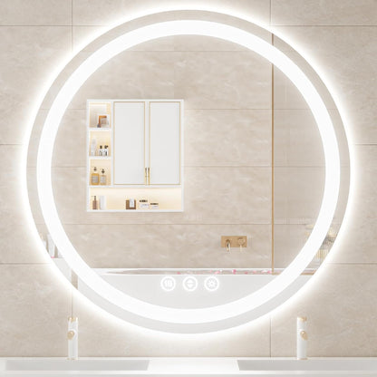 Lmsedf 24" x 32"Rectangle LED Bathroom Mirror with Lights, Backlit & Front Lighted, Wall-Mounted Vanity Mirror 3000K/4000K/6000K, Memory Functions, Anti-Fog, Dimmable Smart Mirror - PuriLite