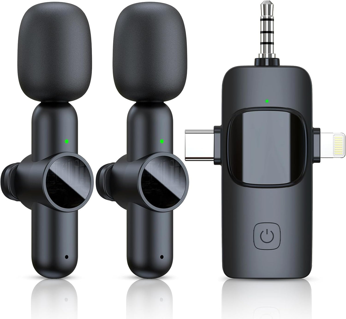 2 Pack Wireless Lavalier Microphone for iPhone iPad, RICCHI Mini Microphone Plug-Play Wireless Mic for Video Recording, Interview, YouTube, Facebook, TikTok, Auto Sync and Noise Reduction - PuriLite
