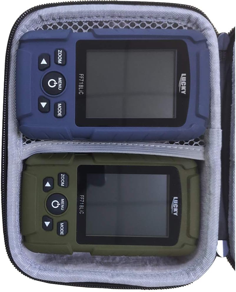 LUCKYLAKER Hard EVA Case for Portable Sonar Fish Finder - Wireless Kayak and Boat Depth Finder for Fishing - PuriLite