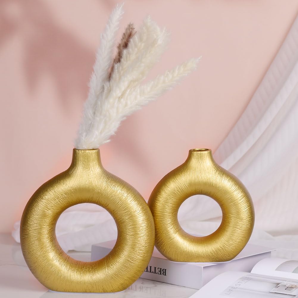 Purilite Select Gold Ceramic Vase Set of 2 - PuriLite