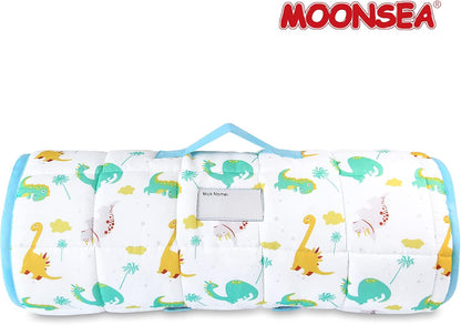 Toddler Nap Mat with Pillow and Fleece Minky Blanket, Kids Sleeping Bag Lightweight and Soft Perfect for Kids Preschool, Daycare, Travel Sleeping Bag Boys and Girls, Fit Standard Cot - PuriLite
