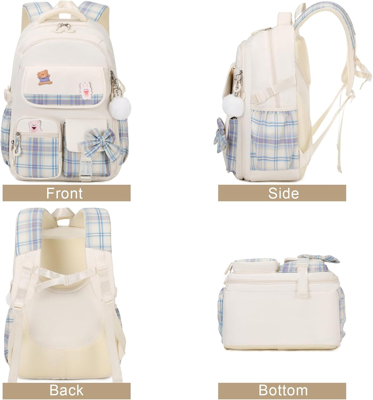 ACESAK Girls Backpack - 3PCS Backpack for Girls Cute School Backpacks for Girls Kindergarten - PuriLite