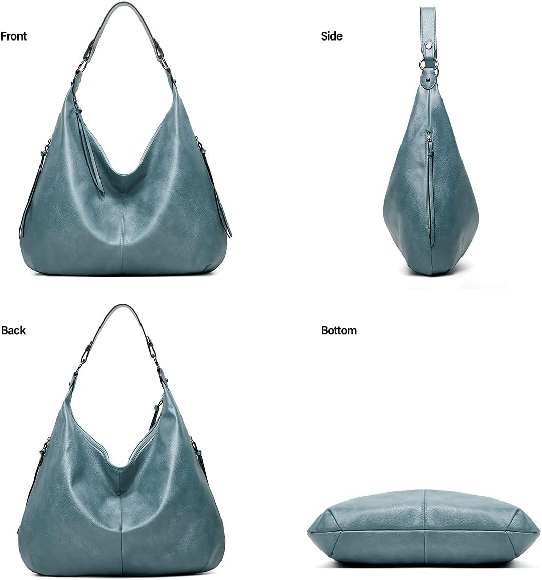 Ashioup Hobo Bags for Women Soft PU Leather Shoulder Bag Vintage Slouchy Handbag with Zipper - PuriLite
