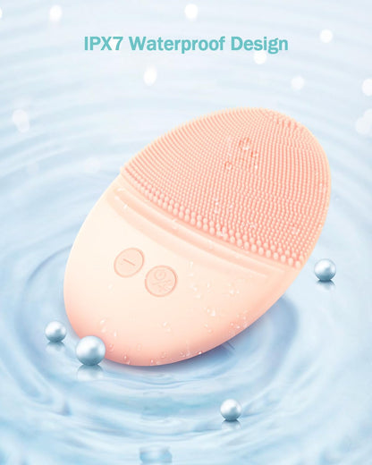 EZBASICS Sonic Facial Cleansing Brush Made with Ultra Hygienic Soft Silicone, Waterproof Sonic Vibrating Face Brush for Deep Cleansing, Gentle Exfoliating and Massaging, Inductive Charging Blue - PuriLite