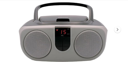 CURTIS SRCD243M-SILVER Sylvania SRCD243 Portable CD Player with AM/FM Radio, Boombox (Silver) - PuriLite