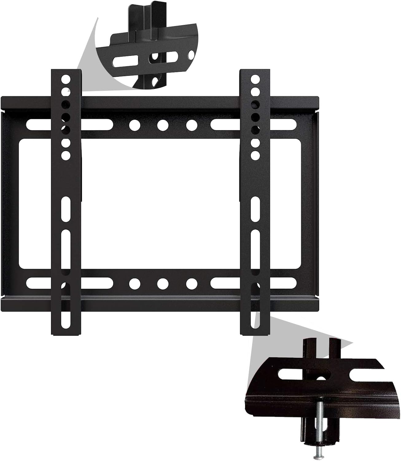 TV Wall Mount, Ultra Slim Articulating Heavy-Duty Bracket Fixed Low Profile for 20 22 24 32 39 40 14-42 inch LED OLED LCD Monitor Flat Screen Plasma TVs - PuriLite