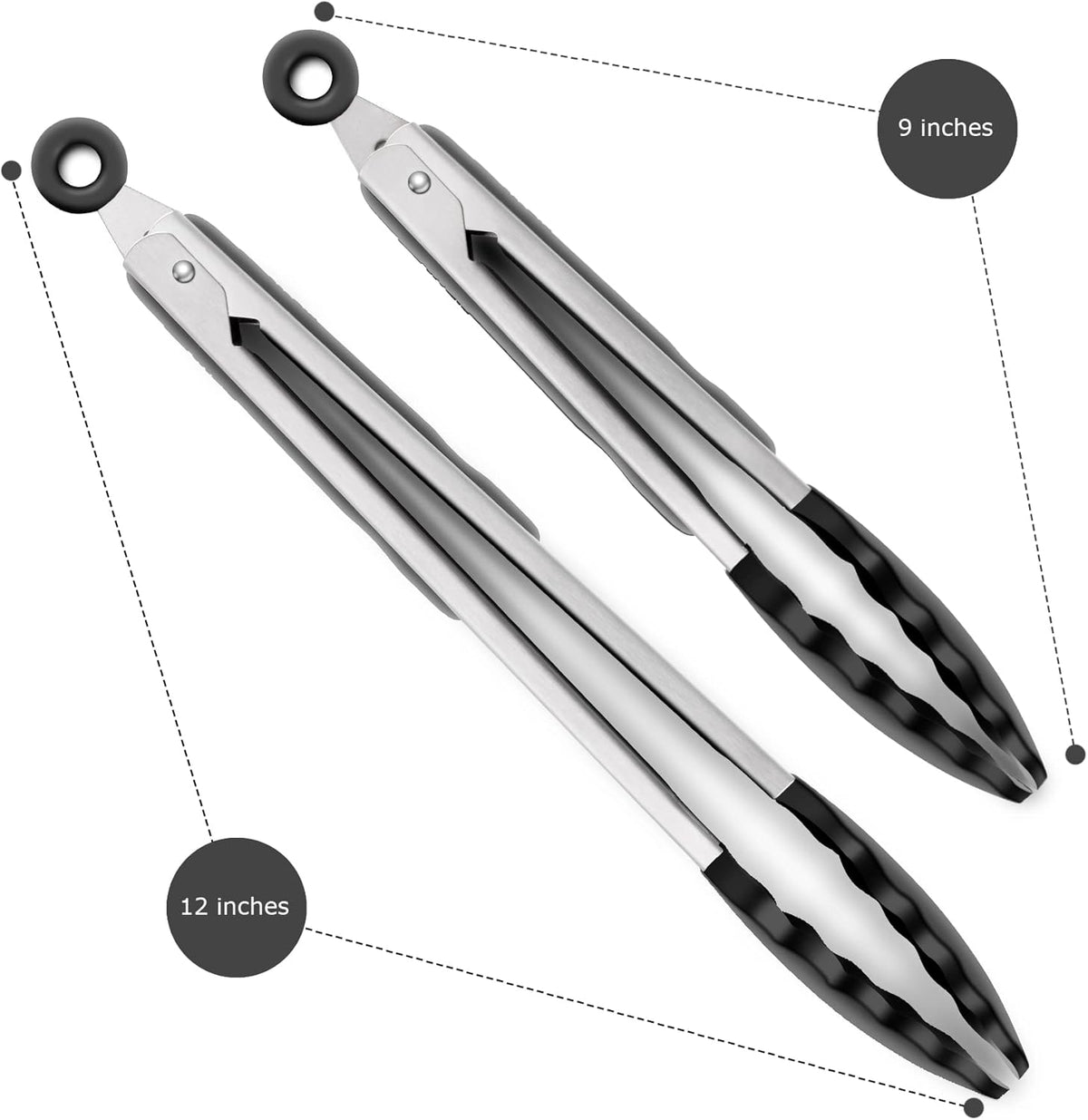 Purilite Select Silicone &amp; Stainless Steel Kitchen Tongs - PuriLite