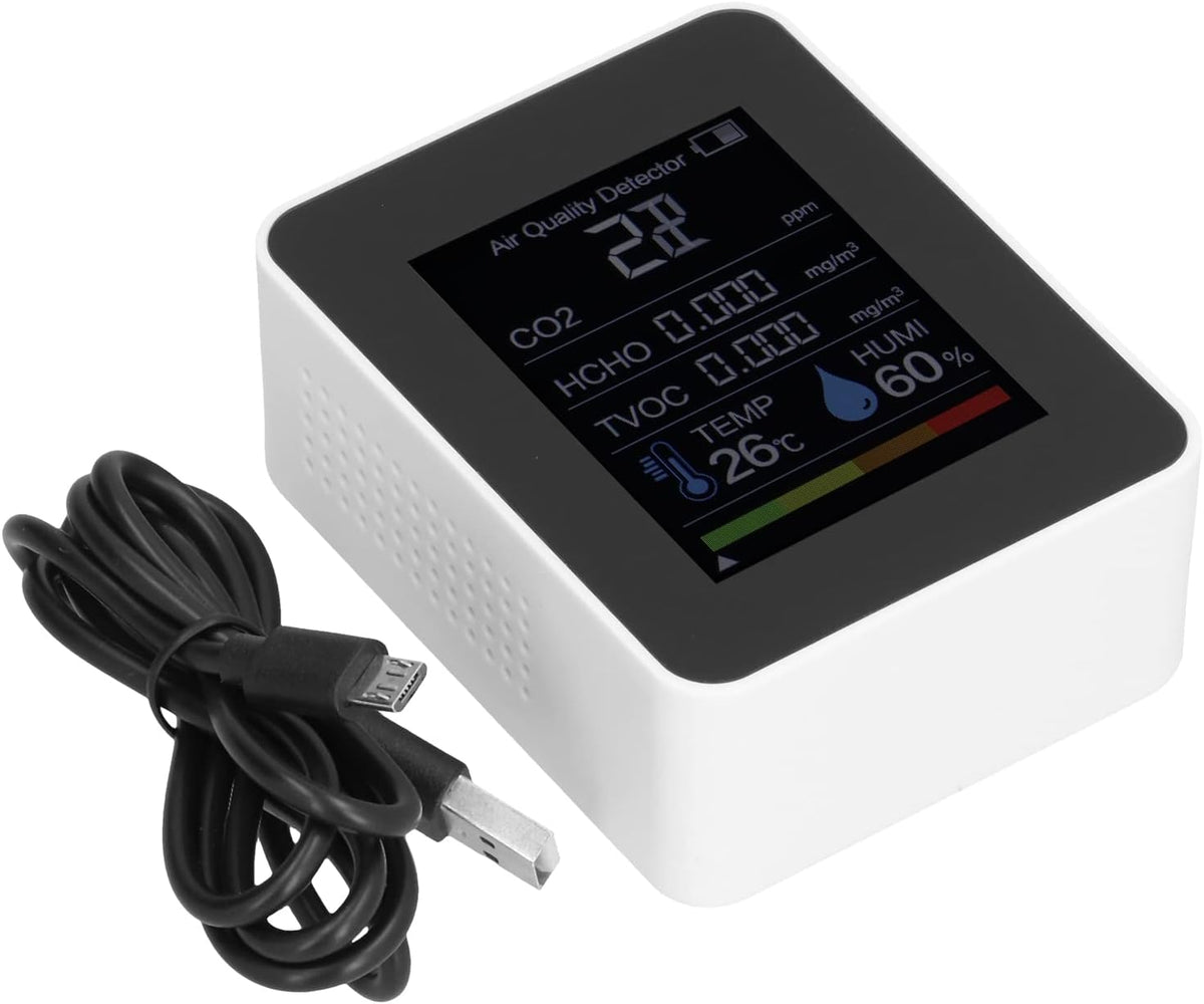 Radon Detector, Test Kit Co2 Monitor Multifunctional for Gymnasiums(White) - PuriLite