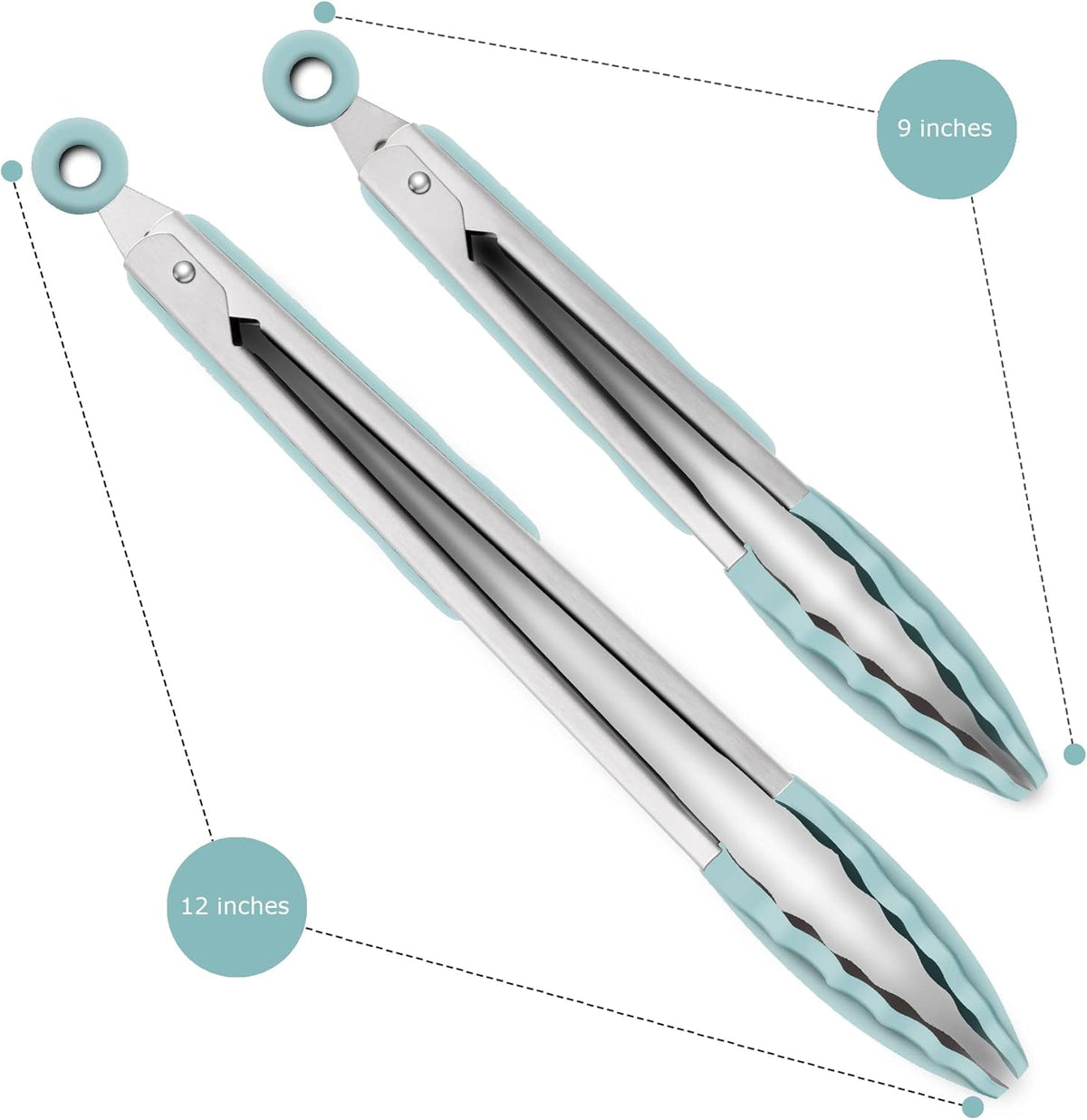 Purilite Select Silicone &amp; Stainless Steel Kitchen Tongs - PuriLite