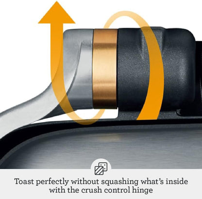 Breville the Perfect Press, Sandwich Maker, Panini Press, BSG600BSS, Brushed Stainless Steel 12.5 x 5 x 11.5 inches - PuriLite