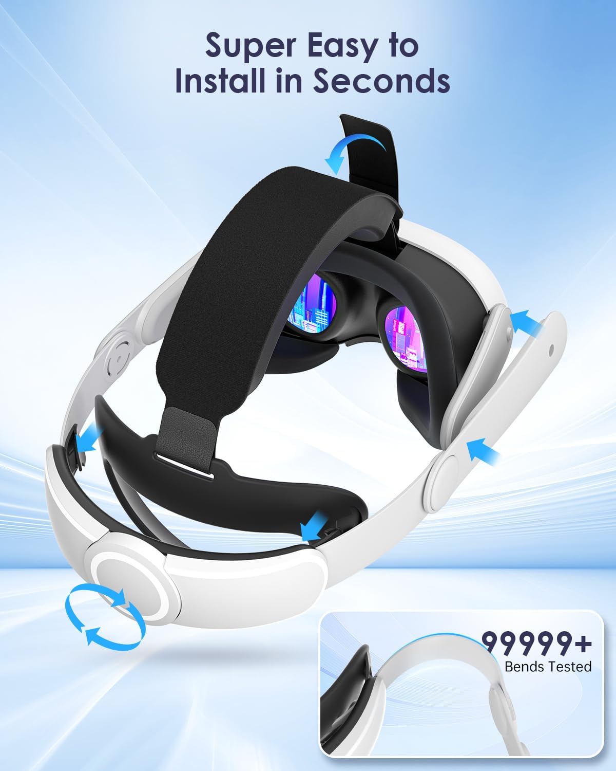 Maecker vr Headstrap Compatible for Meta Quest 3S for Meta Quest 3 Head Strap for Oculus Quest 3S/3 Accessories Comfortable Stable Elite Strap Replacement - PuriLite