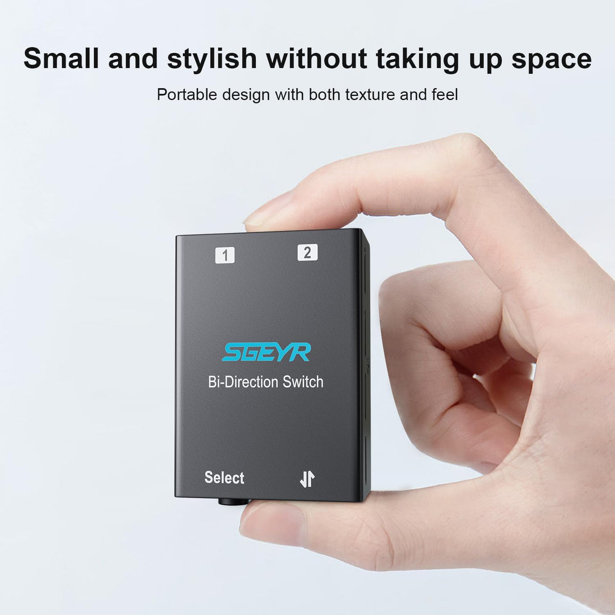SGEYR Audio Switch 3.5mm Bi-Direction Switch, Stereo Audio Switcher 2 in 1/1 in 2 Out, Audio Switch Selector for Phone Speakers Headhphone - PuriLite