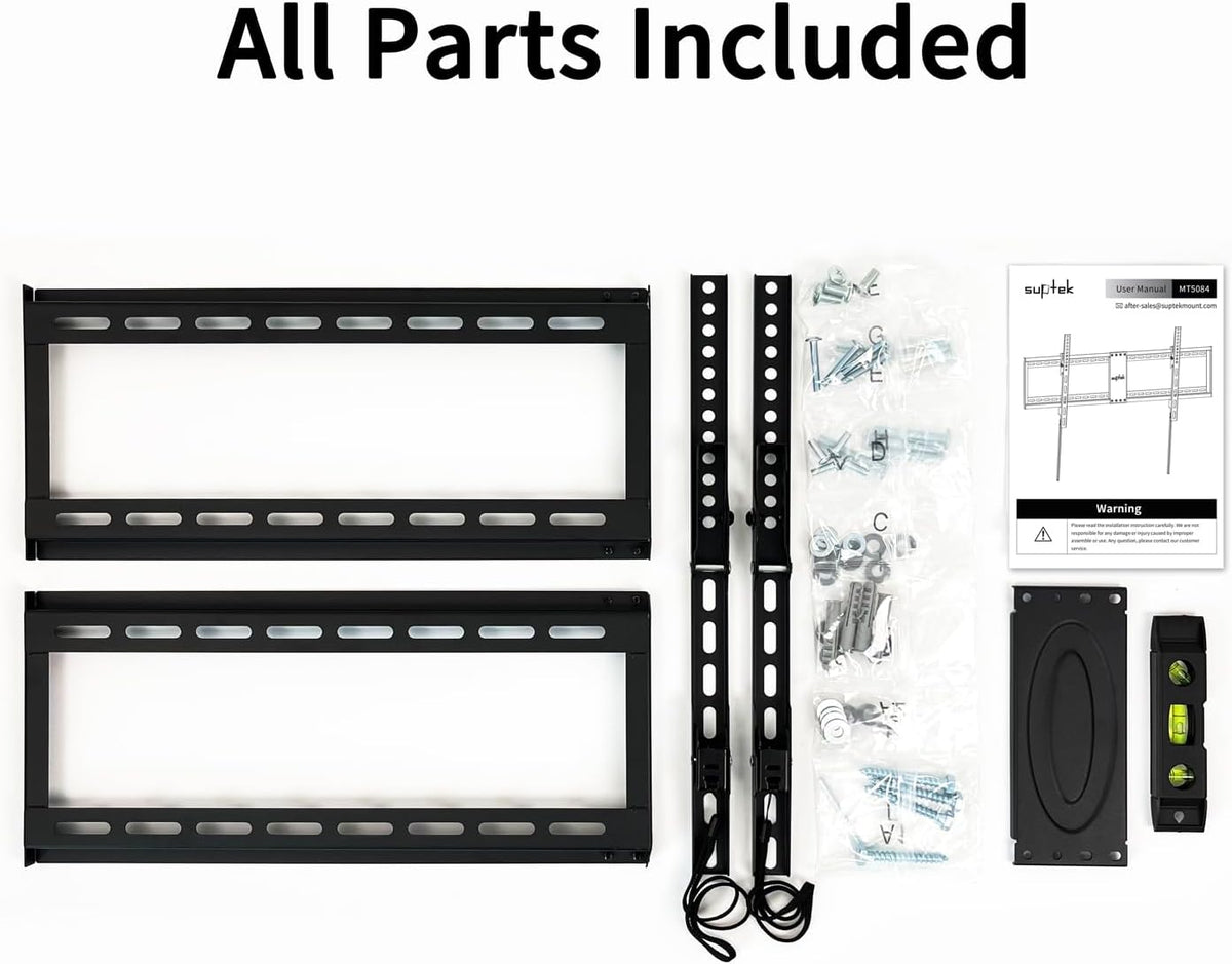 Suptek Tilt TV Wall Mount Bracket for Most 26-60 inch LED, LCD and Plasma TV, Mount with Max 400x400mm VESA and 99lbs Loading Capacity, Fits Studs 16" Apart, Low Profile with Bubble Level - PuriLite