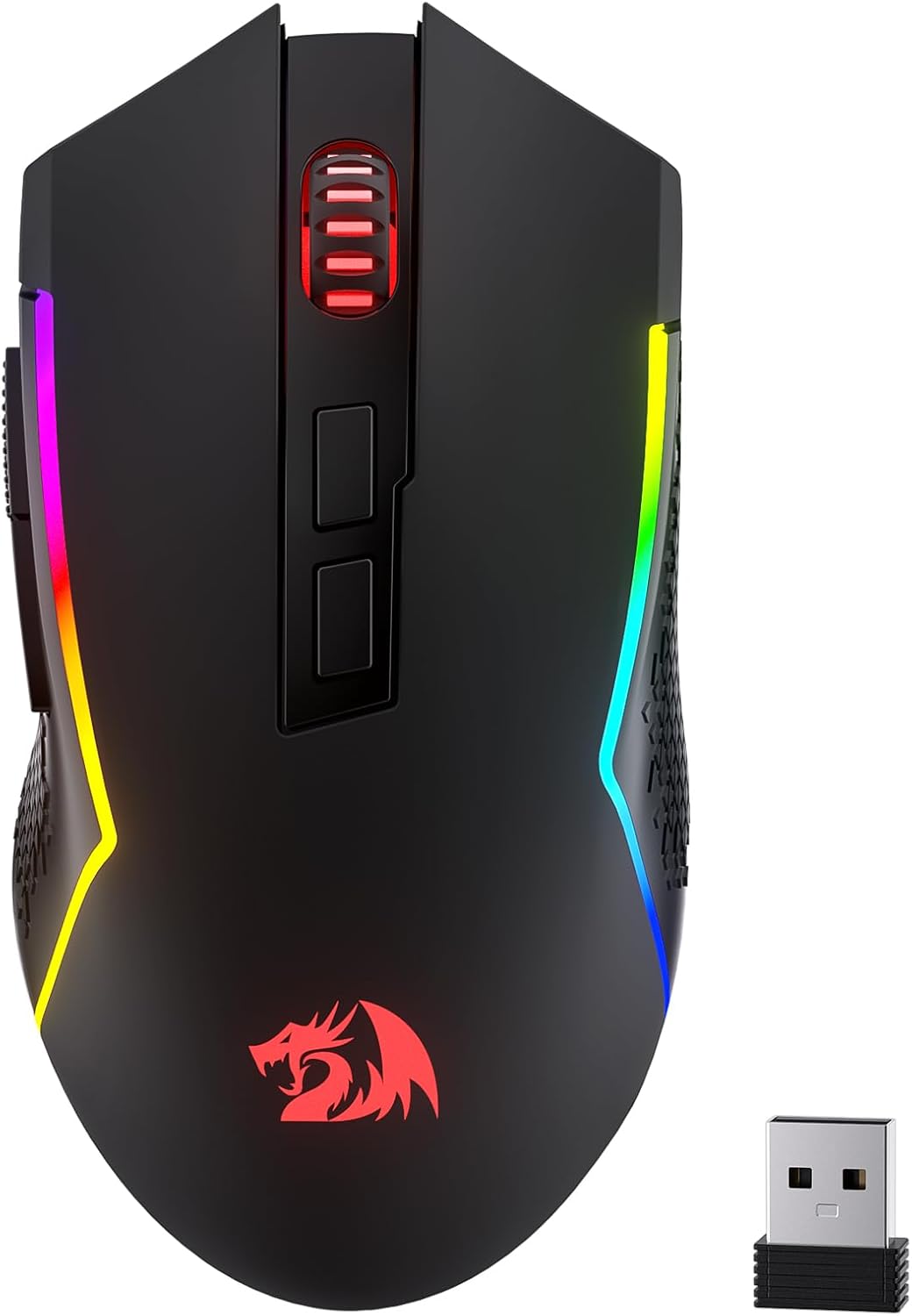 Redragon M693 Wireless Gaming Mouse, 8000 DPI Wired/Wireless Mouse w/ 3-Mode Connection, BT & 2.4G Wireless, 7 Macro Buttons, Durable Power Capacity for PC/Mac/Laptop - PuriLite