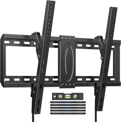 Suptek Tilt TV Wall Mount Bracket for Most 26-60 inch LED, LCD and Plasma TV, Mount with Max 400x400mm VESA and 99lbs Loading Capacity, Fits Studs 16" Apart, Low Profile with Bubble Level - PuriLite