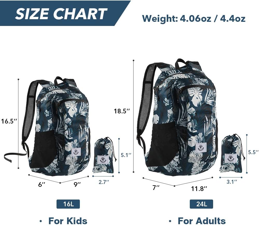 4Monster Hiking Daypack,Water Resistant Lightweight Packable Backpack for Travel Camping Outdoor - PuriLite