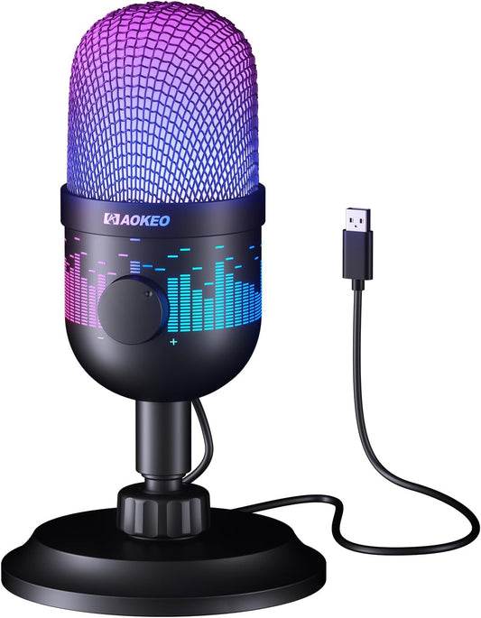 USB Condenser Microphone | Gaming Microphone | Computer Microphone | Streaming Microphone | Podcast Recording Microphone | Unidirectional Voice Pickup - PuriLite