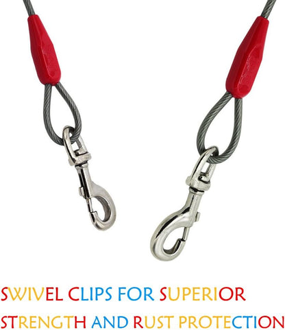 Petest 25ft Reflective Tie-Out Cable for Small Dogs Up to 35 Pounds - PuriLite