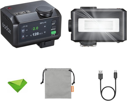 Godox iT30Pro S iT30Pro-S TTL Flash for Sony Camera, GN15 1.5s Recycle Time, 560 Full Power Flash, 1/8000 HSS, 2.4G Wireless, Built-in Lithium Battery, 2.8″ Full-Color Touchscreen Speedlight (Black) - PuriLite