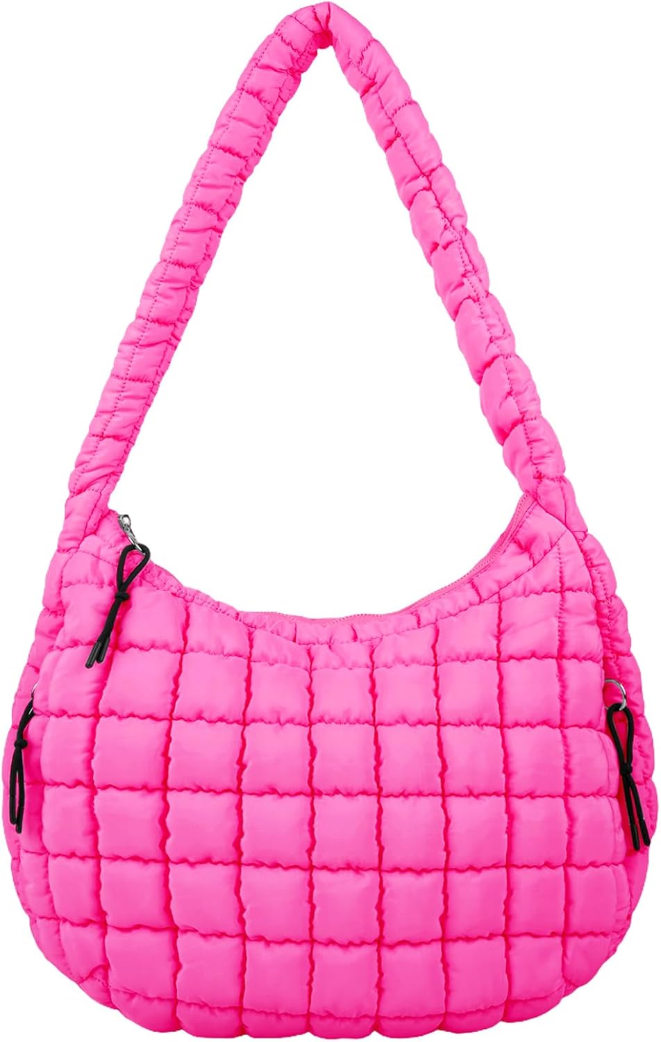 Quilted Puffer Tote Bag Large Crossbody Shoulder Bag with Zipper, Nylon Hobo Oversized Handbag - PuriLite