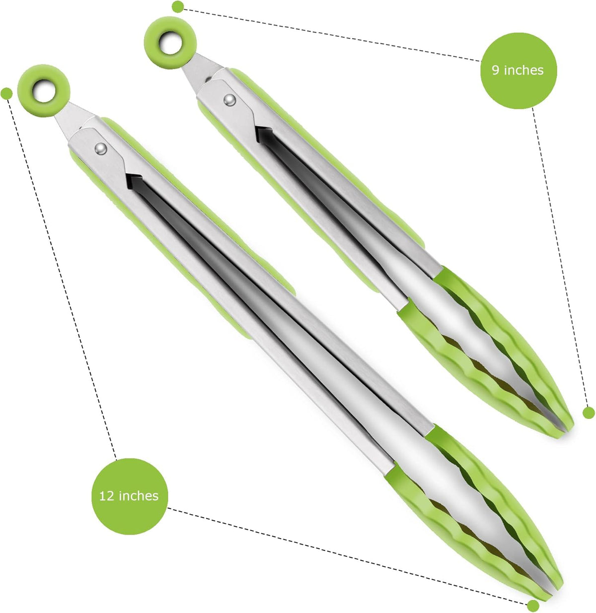 Purilite Select Silicone &amp; Stainless Steel Kitchen Tongs - PuriLite