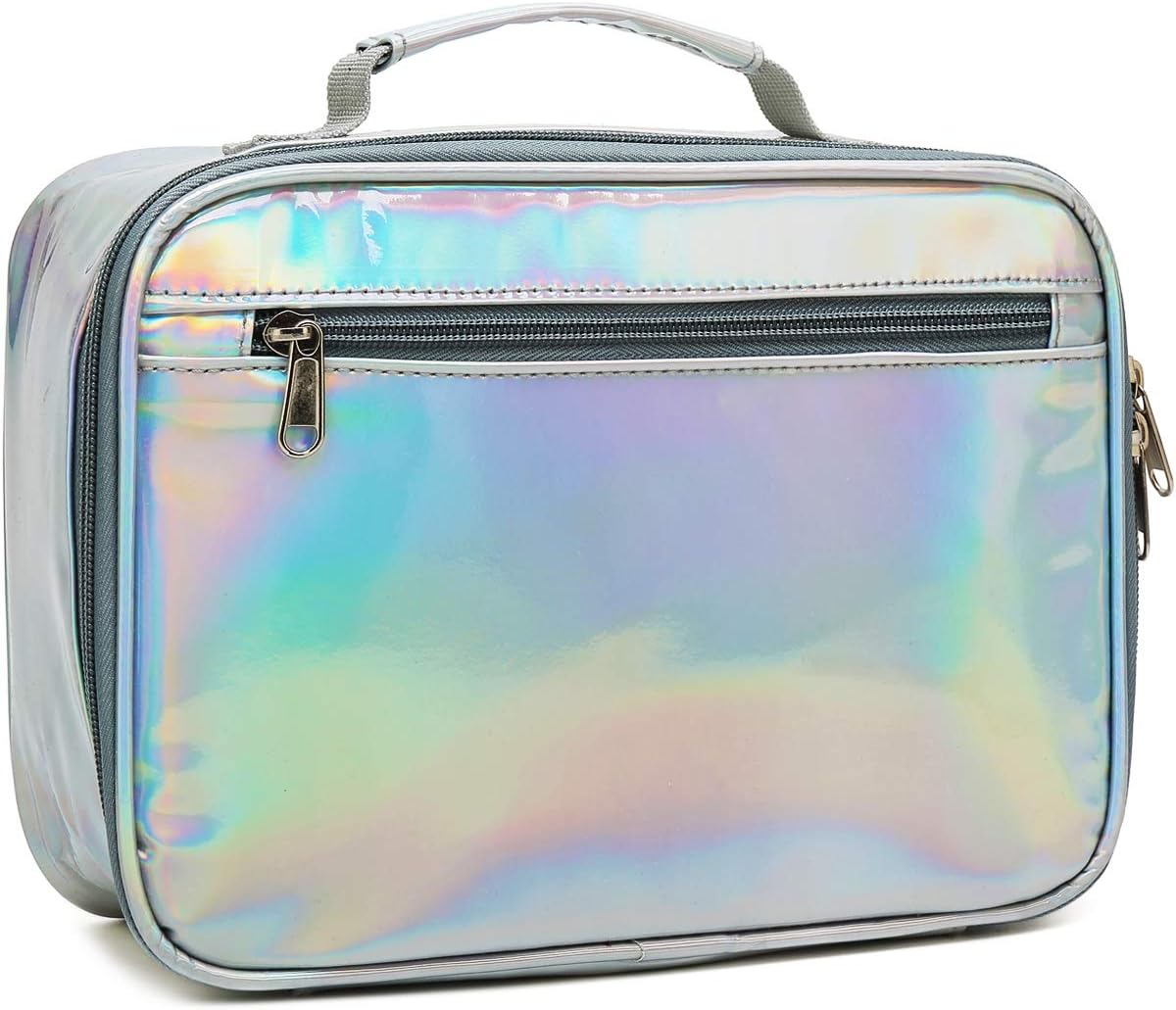 FlowFly Kids Lunch Box Insulated Soft Bag Mini Cooler Back to School Thermal Meal Tote Kit for Girls, Boys, Black - PuriLite