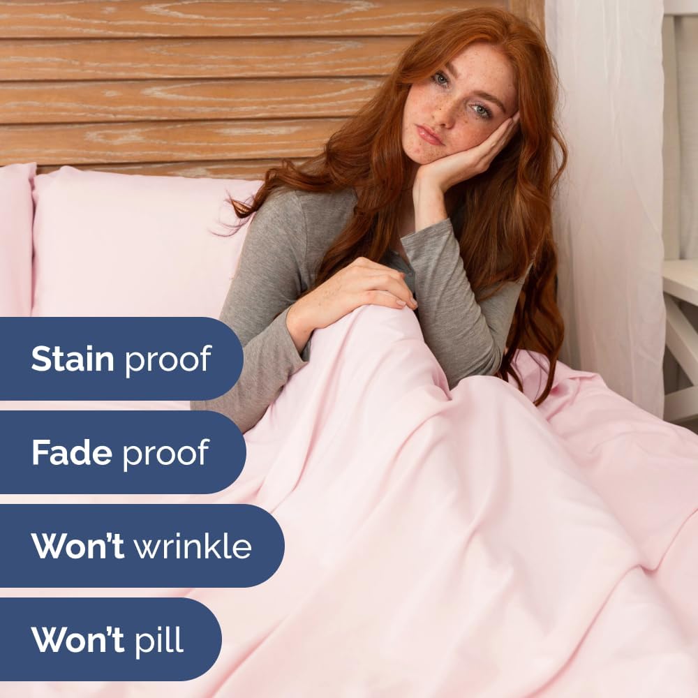 Extra Deep Queen Sheet Set - 6 Piece Breathable & Cooling Sheets - Hotel Luxury Bed Sheets Set - Easy & Secure Fit - Soft, Wrinkle Free & Comfy Sheets Set - White Sheet Set w/Extra Deep Pockets - PuriLite