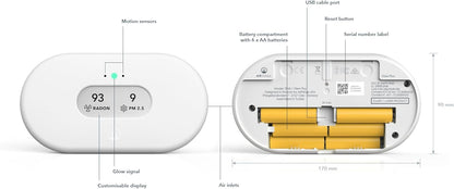 Airthings 2960 View Plus - Radon & Air Quality Monitor (PM, CO2, VOC, Humidity, Temp, Pressure) - PuriLite