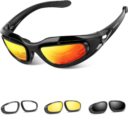 BELINOUS Polarized Motorcycle Riding Glasses Goggles for Men - PuriLite