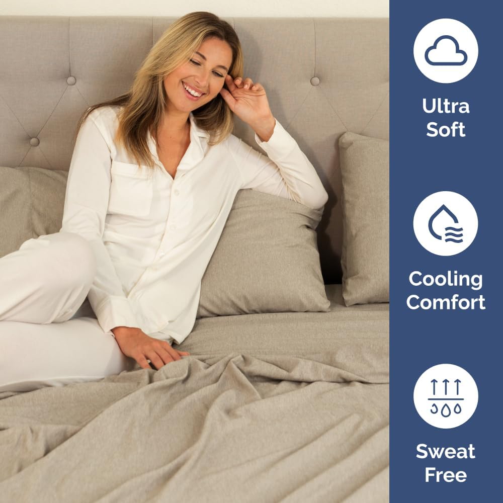 Extra Deep Queen Sheet Set - 6 Piece Breathable & Cooling Sheets - Hotel Luxury Bed Sheets Set - Easy & Secure Fit - Soft, Wrinkle Free & Comfy Sheets Set - White Sheet Set w/Extra Deep Pockets - PuriLite